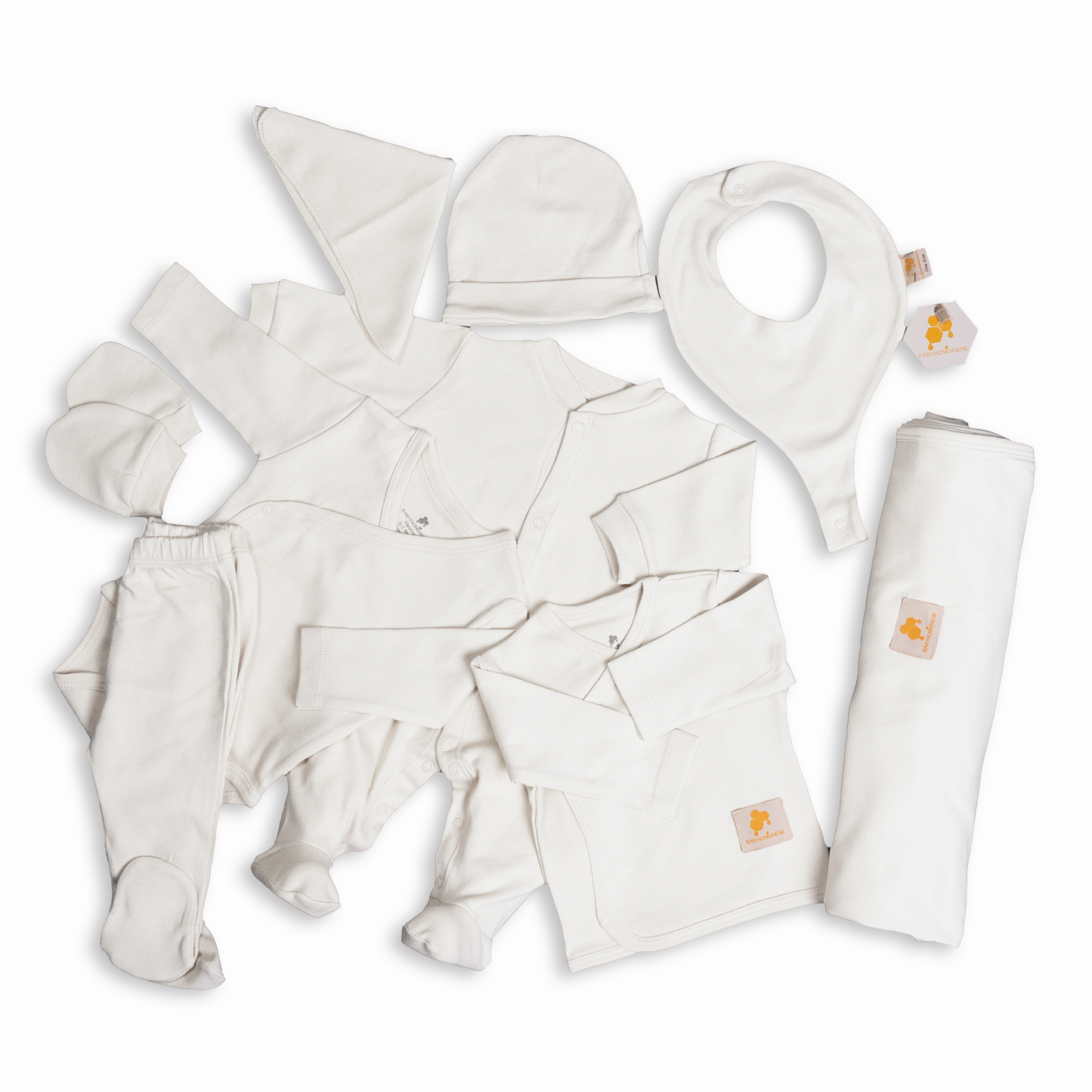 Newborn Set weiß (9-Teilig) - Bio Baumwolle