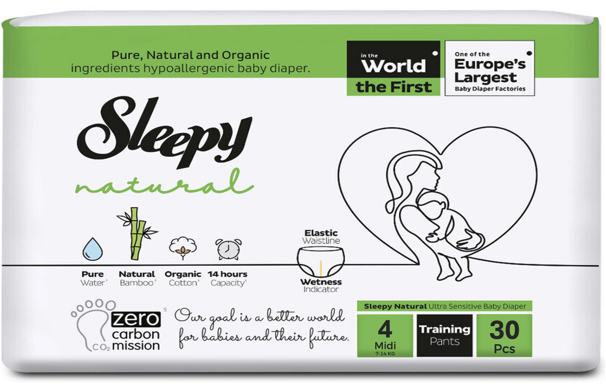 Sleepy Windeln Grösse 4 - Natural aus Bio-Baumwolle und Bambusfasern