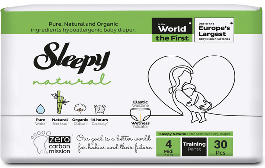 Sleepy Windeln Grösse 4 - Natural aus Bio-Baumwolle und Bambusfasern