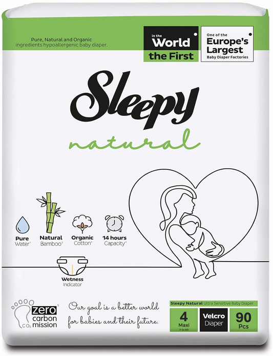 Sleepy Windeln Grösse 4 - Natural aus Bio-Baumwolle und Bambusfasern