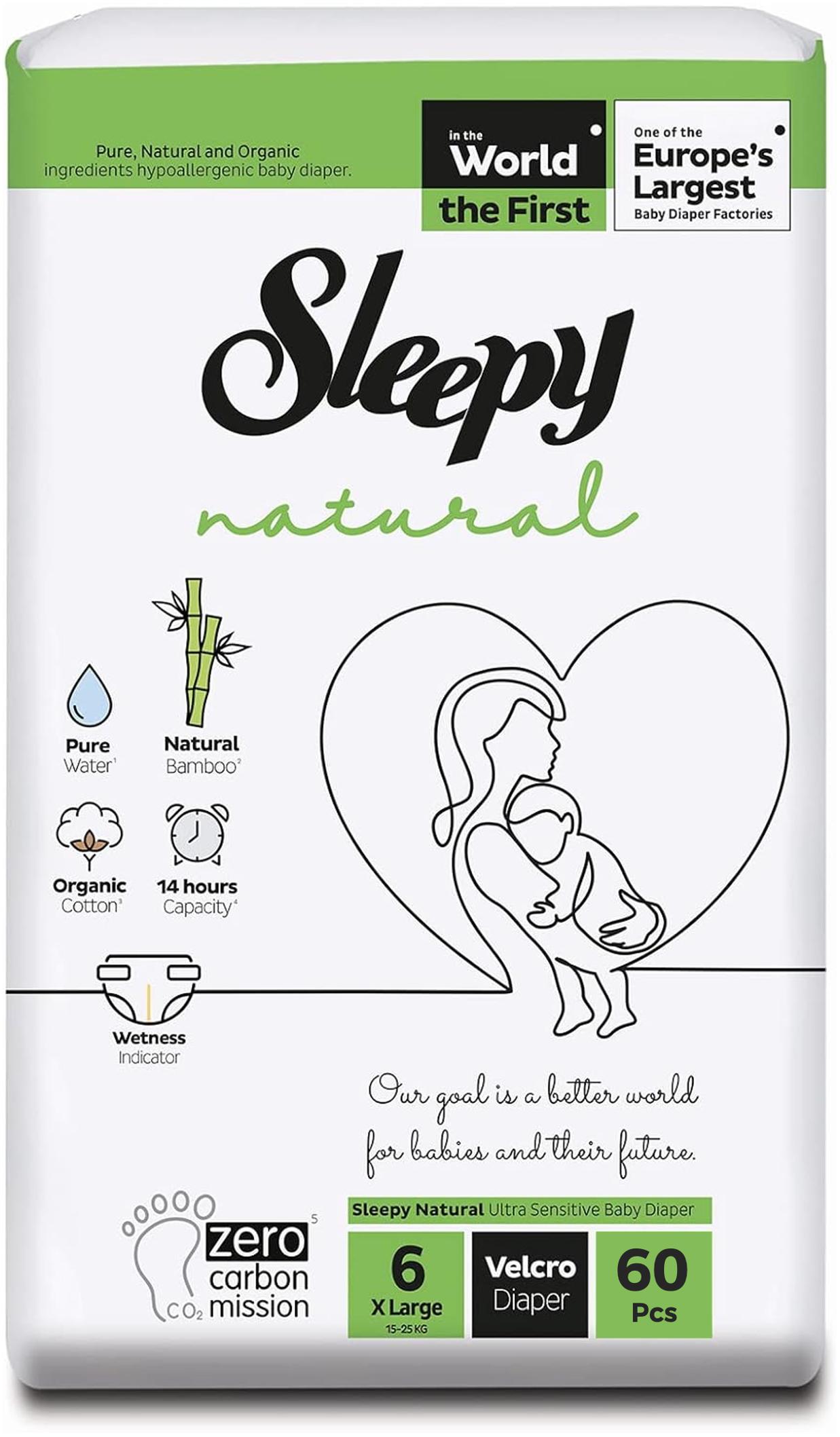 Sleepy Windeln Grösse 6 - Natural aus Bio-Baumwolle und Bambusfasern